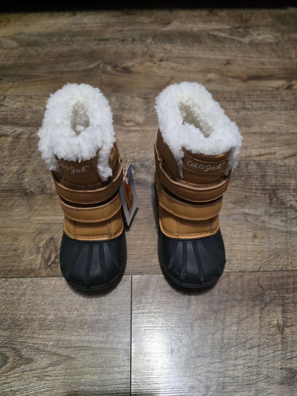Cat & Jack Tan & Black Winter Boots Toddler 8